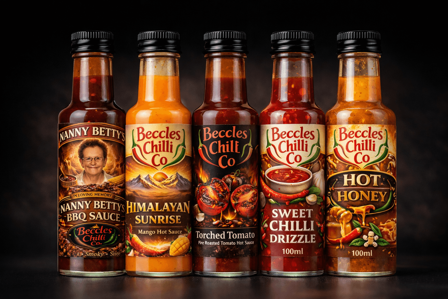 Beccles Chilli Co artisan hot sauce range